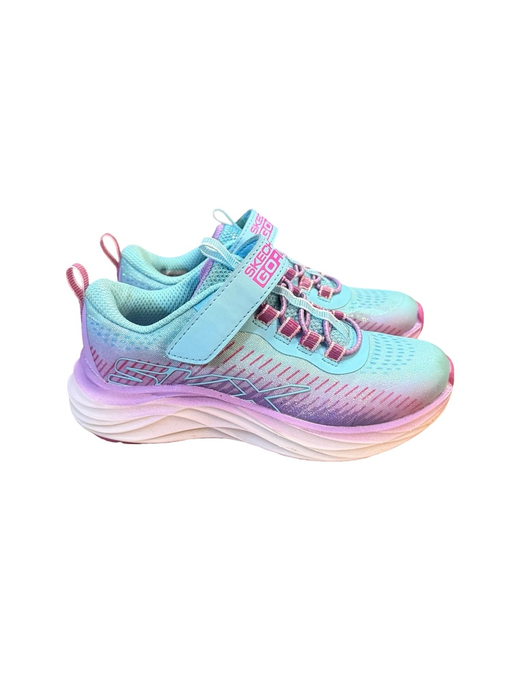 Skechers Kids Go Run Accelerate Glitter Soul Sneakers Aqua Kids 10.5